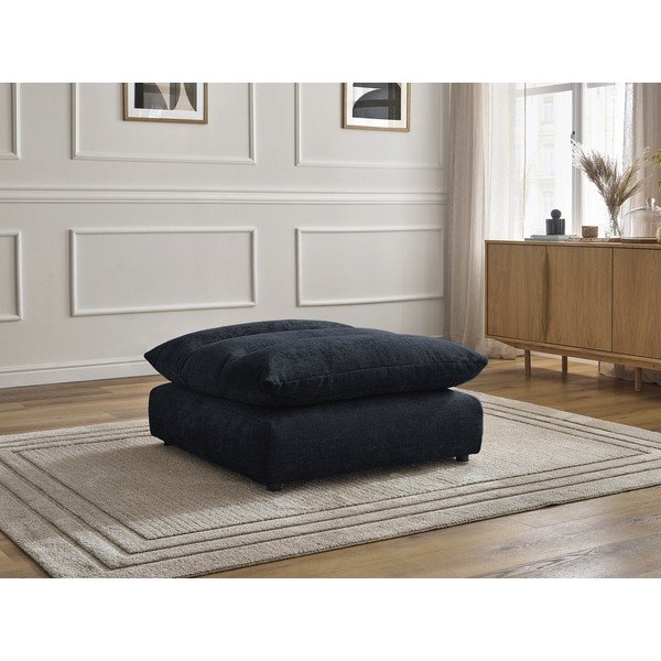 Taburet albastru închis cu tapițerie din chenille Neil – Bobochic Paris-image-1