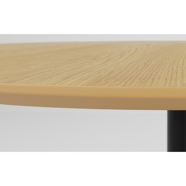 Masă de dining rotundă cu blat cu aspect de lemn de stejar ø 110 cm Taco – Tenzo-image-3