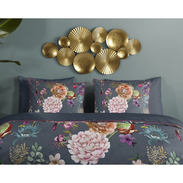 Lenjerie de pat gri antracit din bumbac satinat pentru pat dublu, extinsă 240x220 cm Parma – Descanso-image-2