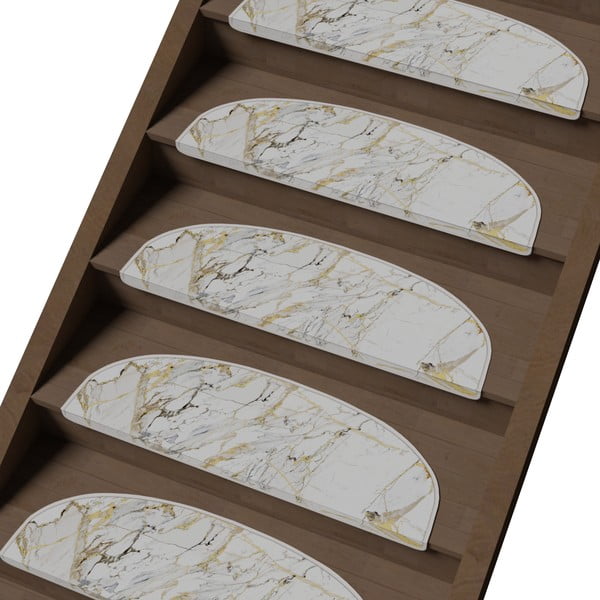Covorașe pentru scări albe 16 buc. 20x65 cm Marble Art – Vitaus-image-1