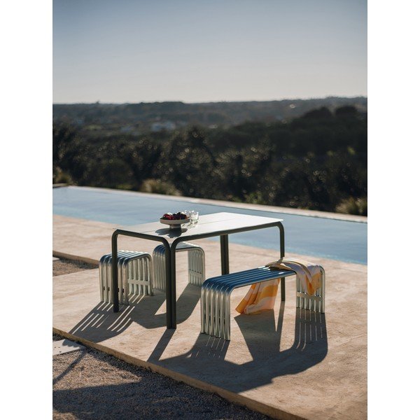 Bancă de grădină argintie din metal Nokk – noo.ma-image-2