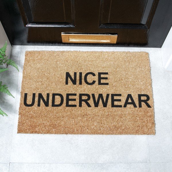 Covoraș de intrare din fibre de nucă de cocos 40x60 cm Nice Underwear – Artsy Doormats-image-2