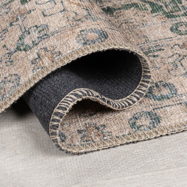 Covor verde lavabil 115x170 cm Beau Floral – Flair Rugs-image-2