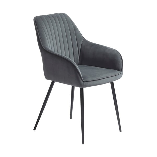 Set de scaune de sufragerie gri cu cotiere 2 buc. tapițat Nolan Stripe – Unique Furniture