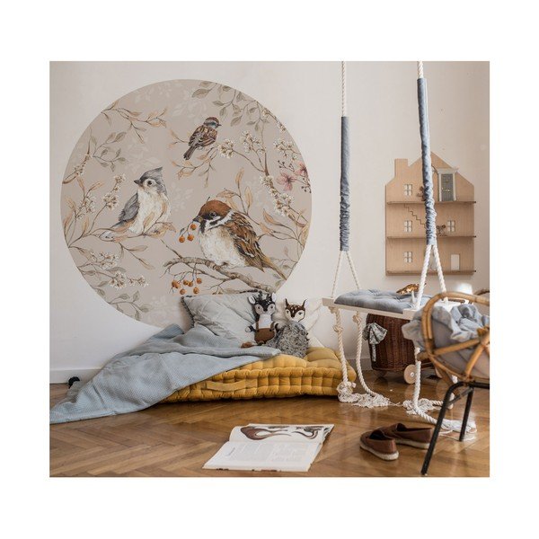 Autocolant de perete pentru copii Dekornik Birds in a Circle, ø 150 cm-image-1