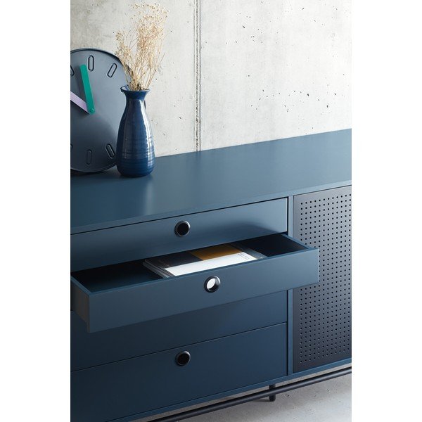 Comodă Teulat Punto, lungime 150 cm, negru-albastru-image-2