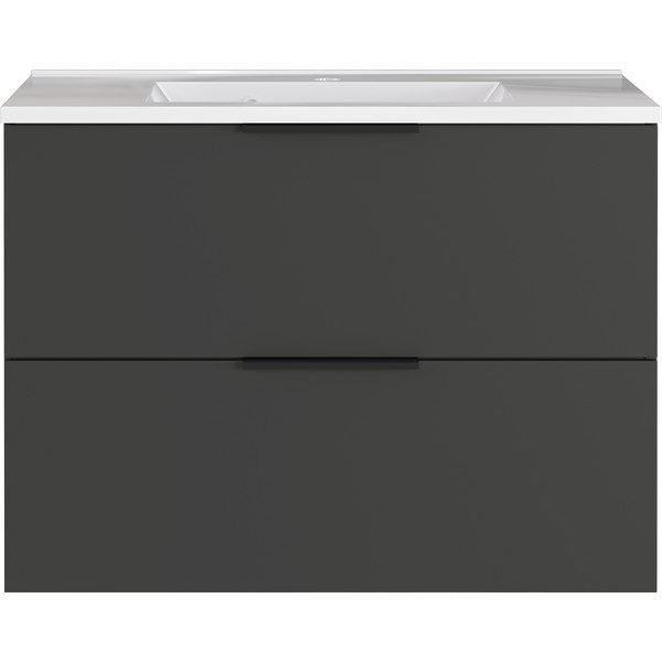 Dulap cu chiuvetă gri antracit suspendat cu aspect mat 81x61 cm Crandon – Germania-image-2