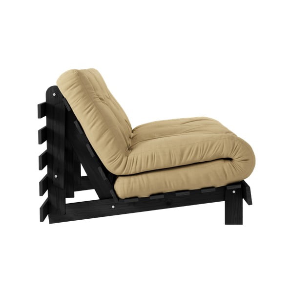 Canapea galben-muștar extensibilă 140 cm Roots Black Night – Karup Design-image-4