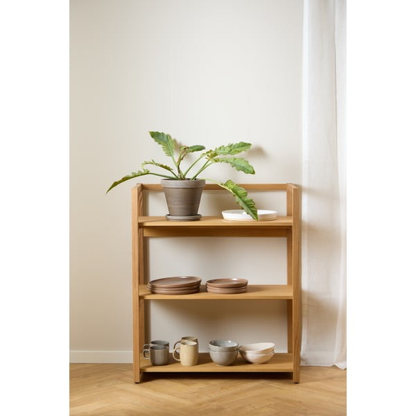 Bibliotecă în culoare naturală cu aspect de lemn de stejar 80x93x40 cm Ludza – Actona-image-1