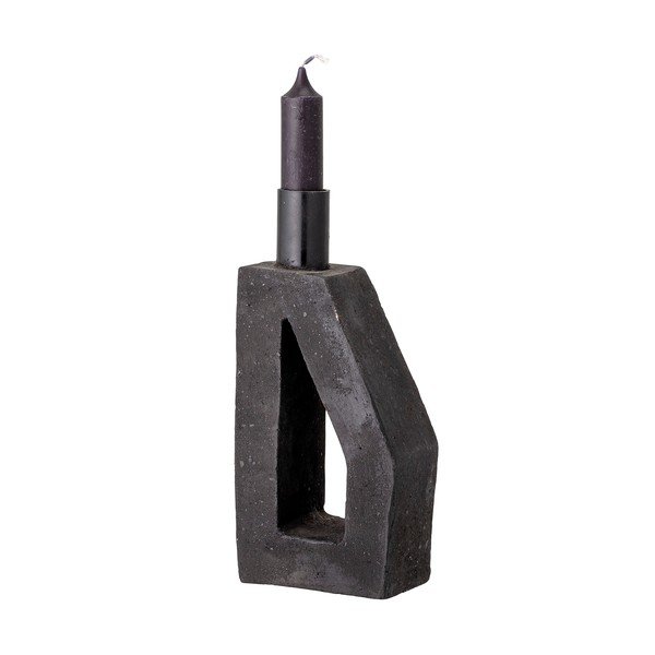 Sfeșnic din teracotă Bloomingville Kes, înălțime 20 cm, negru-image-3