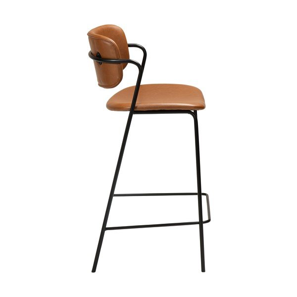 Scaun de bar din piele artificială DAN-FORM Denmark Zed, înălțime 95,5 cm, maro-image-2