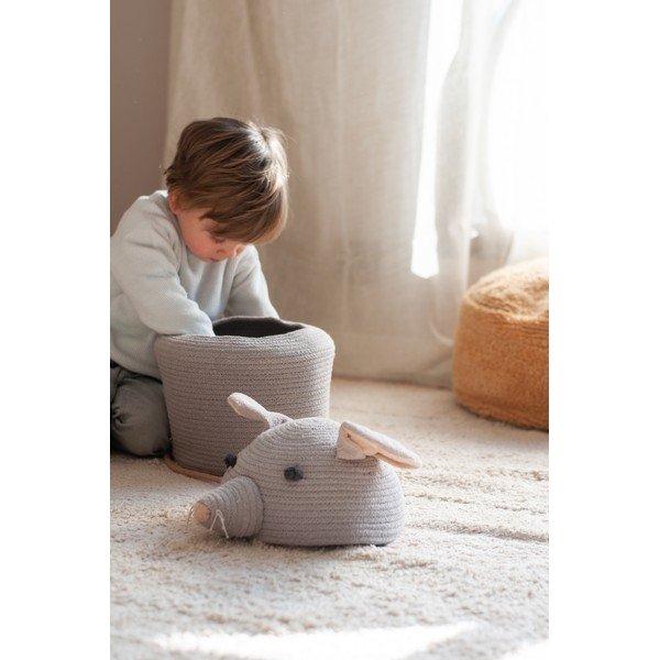 Coș de jucării pentru copii gri din material textil ø 25x30 cm Renata the Rat – Lorena Canals-image-2