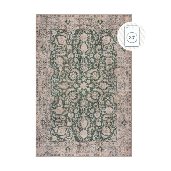 Covor verde lavabil 115x170 cm Beau Floral – Flair Rugs
