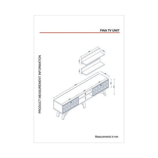 Comodă TV cu aspect de lemn de nuc Tera Home Fina-image-2