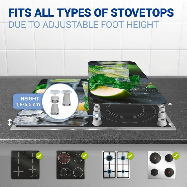 Set 2 protecții din sticlă pentru aragaz Wenko Mojitos, 52 x 30 cm-image-4