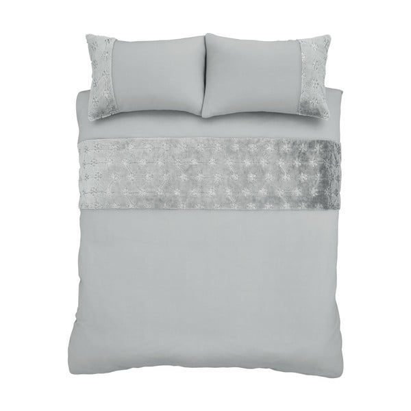 Lenjerie de pat din fleece Catherine Lansfield Snowflake, 200 x 200 cm, gri-image-4