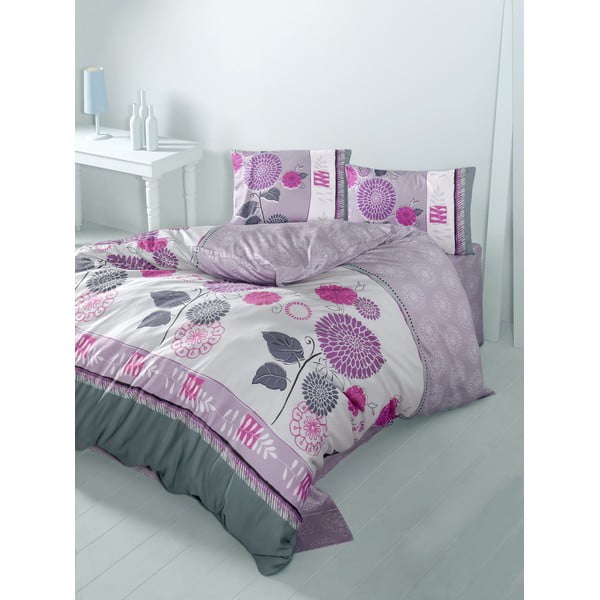 Lenjerie de pat cu cearșaf Buse Pink, 200 x 220 cm