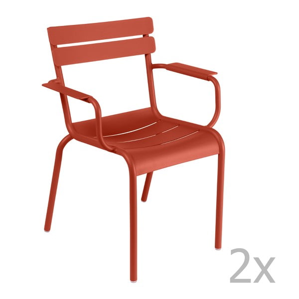 Set 2 scaune cu mânere Fermob Luxembourg, portocaliu