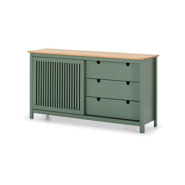 Comodă din lemn Marckeric Bruna, verde-image-3