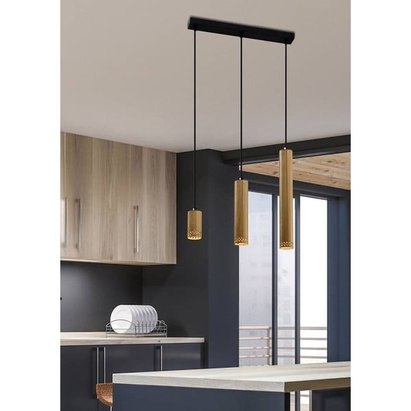 Lustră negru/auriu cu abajur din metal 6x46 cm Tubo – Candellux Lighting-image-1