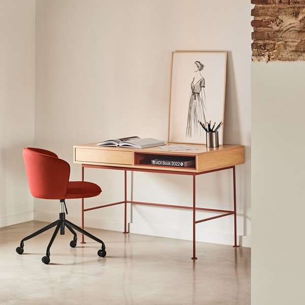 Birou cu blat cu aspect de lemn de stejar 60x120 cm Yoko – Teulat-image-1