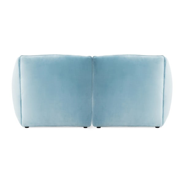 Canapea modulară cu 2 locuri și suport pentru picioare Vivonita Velvet Cube, albastru deschis-image-4