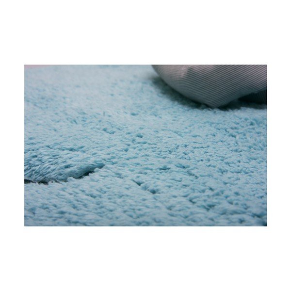 Covor lucrat manual pentru copii Nattiot Little Teddy, 80 x 100 cm, albastru-image-1