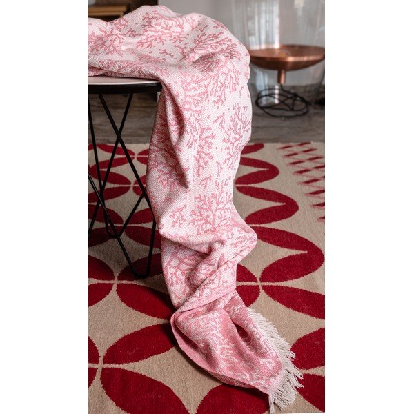 Pled din amestec de bumbac Euromant Coral, 140 x 180 cm, roz-image-2