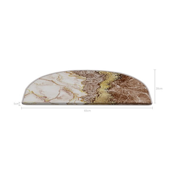 Covorașe pentru scări crem-maro deschis 16 buc. 20x65 cm Golden Marble – Vitaus-image-4