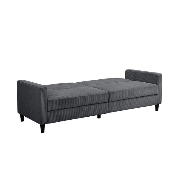 Canapea gri cu tapițerie din catifea reiată  203 cm Hartford – Støraa-image-4