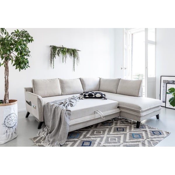 Colțar extensibil cu șezlong pe partea dreaptă Miuform Charming Charlie L, bej deschis-image-4