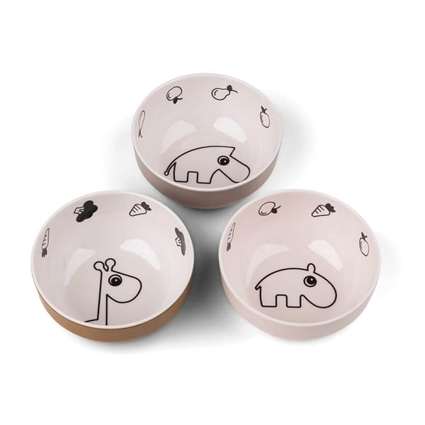 Boluri roz pentru bebeluși în set de 3 buc. ø 11,5 cm Deer Friends - Done by Deer