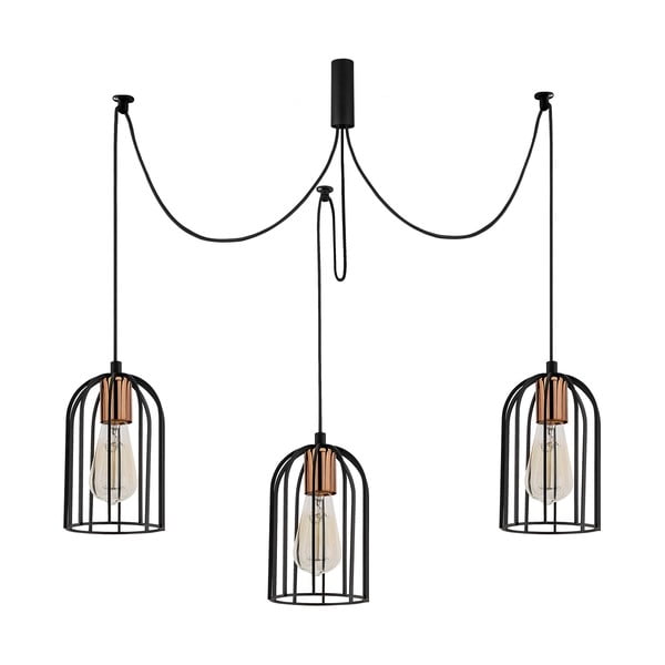 Lustră de 3 becuri Opviq lights Pamukkale, negru-image-1