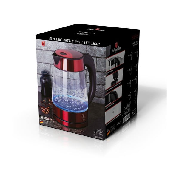 Ceainic electric roșu de 1,7 l Burgundy Metallic Line - BerlingerHaus-image-4