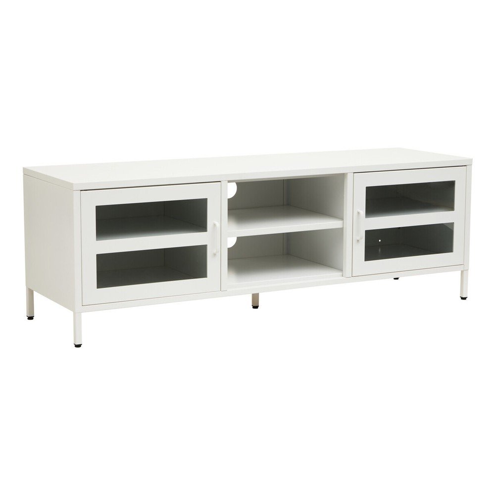 Comodă TV albă din oțel 150x50x45 cm Acier – Premier Housewares