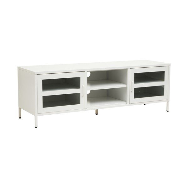 Comodă TV albă din oțel 150x50x45 cm Acier – Premier Housewares