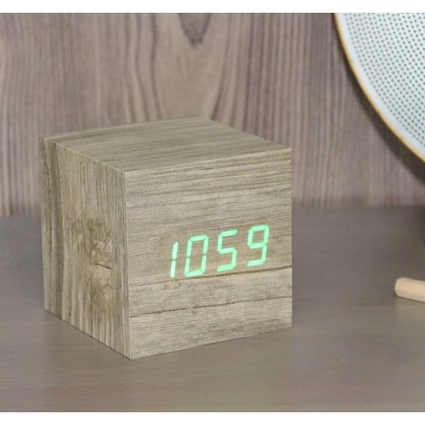 Ceas deșteptător digital Wooden Cube Click – Gingko-image-1
