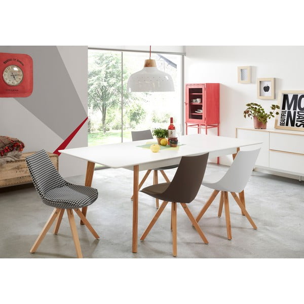 Masă de dining extensibilă Kave Home Meety 160 x 90 cm, alb-image-1