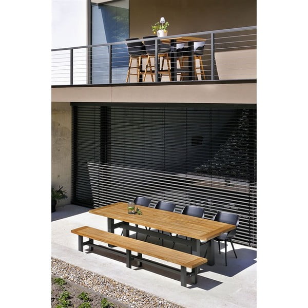 Bancă de grădină negru-natural Yasmani – Hartman-image-1