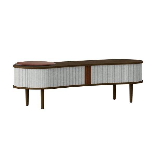 Masă TV gri/maro cu aspect de lemn de stejar 140x40 cm Audacious – UMAGE-image-4