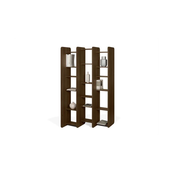 Bibliotecă în decor de lemn de nuc TemaHome Twin, înălțime 187 cm-image-2