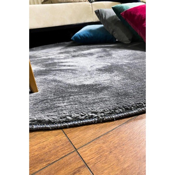 Covor gri antracit lavabil rotund ø 80 cm Pelush Anthracite – Mila Home-image-1
