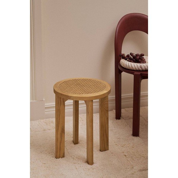 Scaun tip taburet în culoare naturală din ratan Callut – Ellos Home-image-1