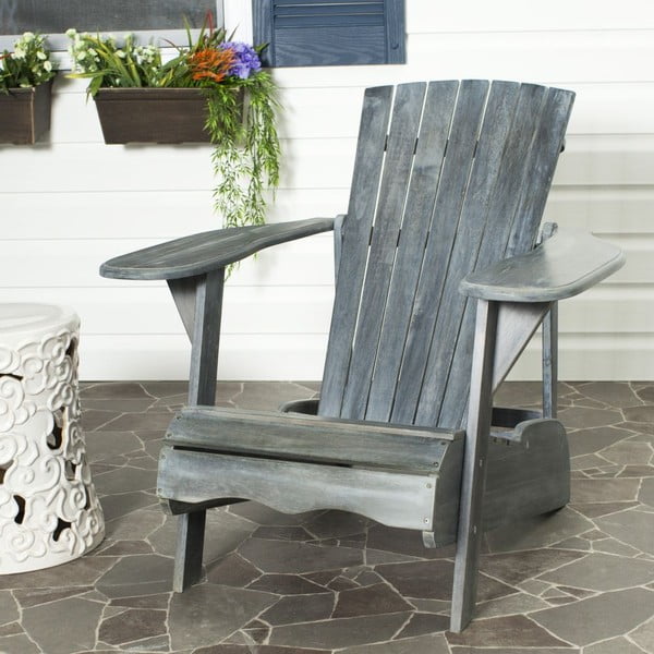Fotoliu din lemn pentru exterior Safavieh Mopani Grey, gri-image-1