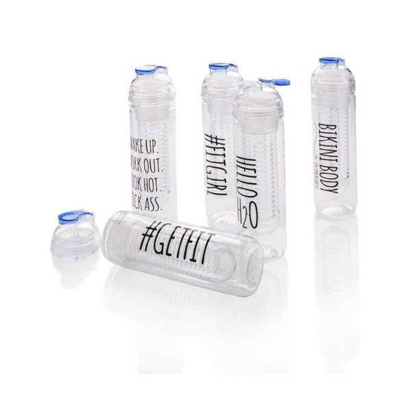 Sticlă cu mesaj motivațional, cu sită pentru fructe, XD Design Get fit, 500 ml-image-1