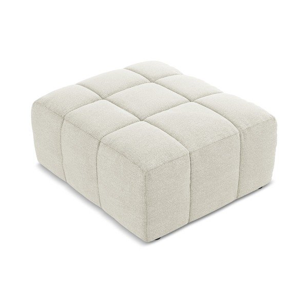 Taburet bej cu tapițerie din țesătură bouclé Aloha – Makamii-image-2