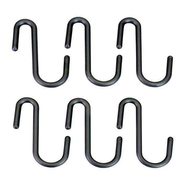 Cârlige negre/gri 6 buc. de agățat din plastic City – Metaltex-image-1