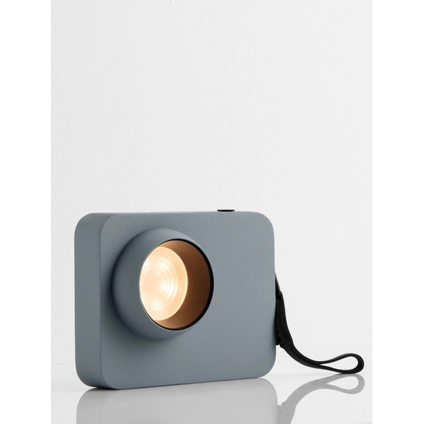 Veioză albastru prăfuit LED cu intensitate reglabilă din metal (înălțime 11 cm) Kedros – Nova Luce-image-1