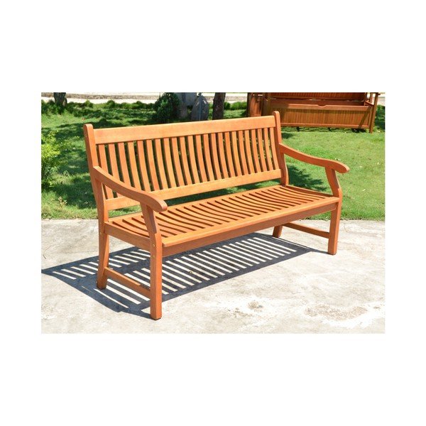 Bancă de grădină maro din lemn masiv New Jersey – Garden Pleasure-image-1
