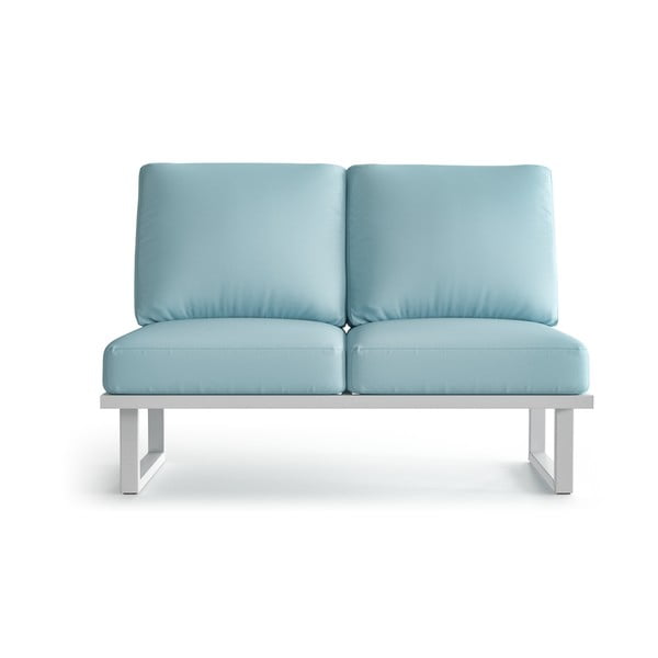 Canapea cu 2 locuri pentru exterior și picioare în nuanță deschisă Marie Claire Home Angie, albastru deschis